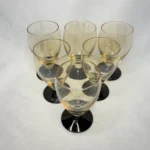 Рюмки на чёрной ножке, цветное стекло, СССР