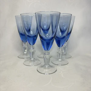 Рюмки на ножке, стеклозавод Неман, цветное стекло