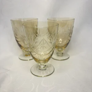 Набор рюмок, алмазная грань, цветное стекло, СССР