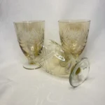 Набор рюмок, алмазная грань, цветное стекло, СССР