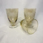 Набор рюмок, алмазная грань, цветное стекло, СССР