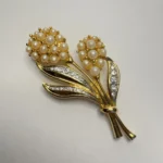Винтажная брошь, золотистый металл