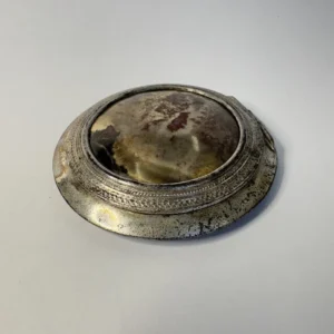 Старинная пудреница, яшма, металл