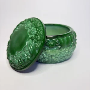 Шкатулка, малахитовое стекло, Богемия