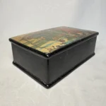 Антикварная шкатулка "Встреча гостя", папье маше