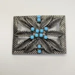 Брошь винтажная, имитация бирюзы