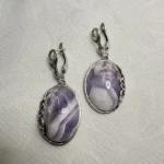Серьги мельхиор аметист 261110 анфас